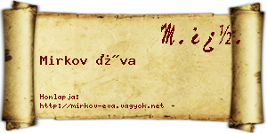 Mirkov Éva névjegykártya